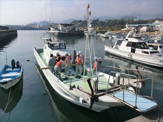 Fixing sounding equipment onto chartered boat
